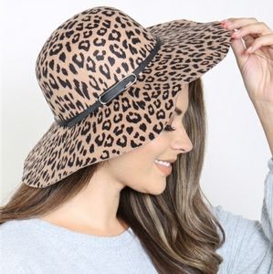 NWT Leopard Belted Brimmed Hat